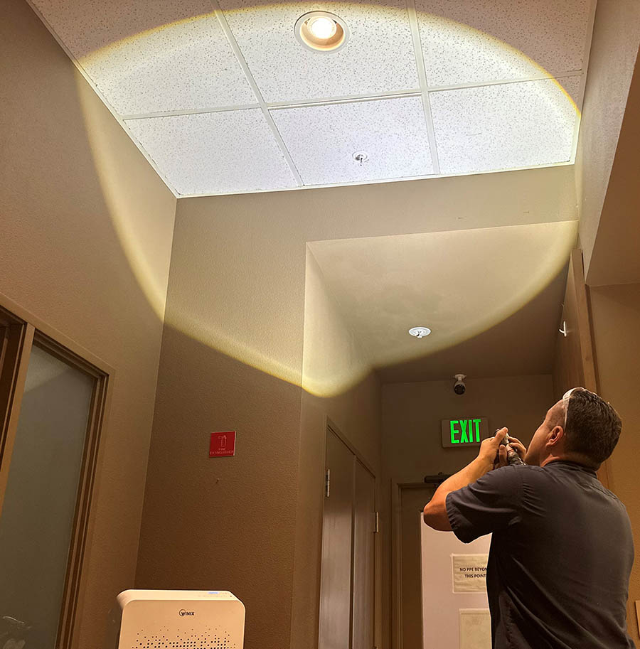 fire sprinkler in ceiling inspection